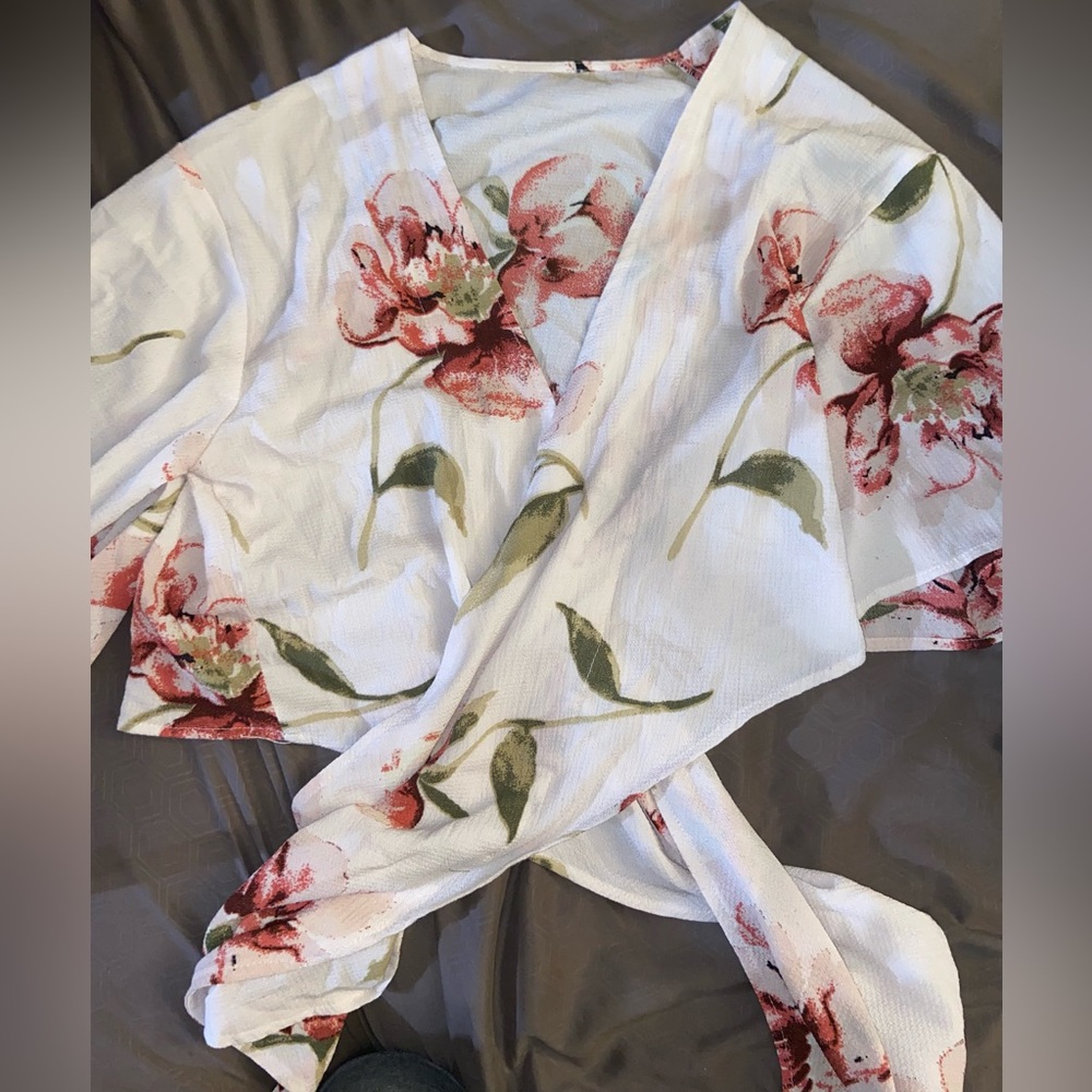 Flower Cross Tie Blouse